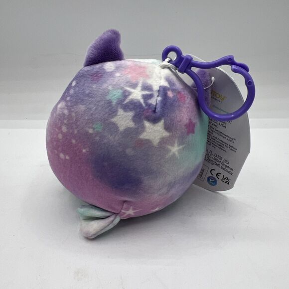 SQUISHMALLOW Solina OWL 3.5” Clip On Purple Turquoise Wink Plush Kelly Toy - Picture 2 of 5